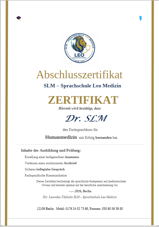 SLM Zertifikat
