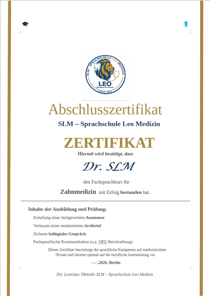 SLM Zertifikat